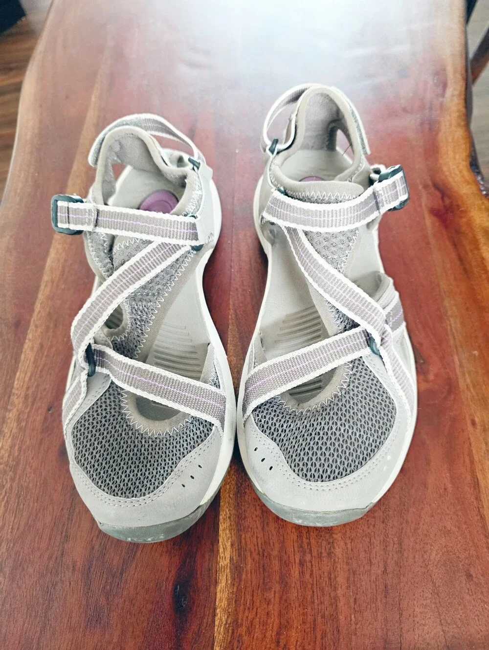 Teva Tirra Hiking Sandals Gray Purple Shock Pad Trail Walking Womens Size 7